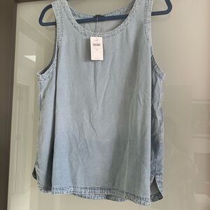 J. Jill Light Blue Denim Tank Top
